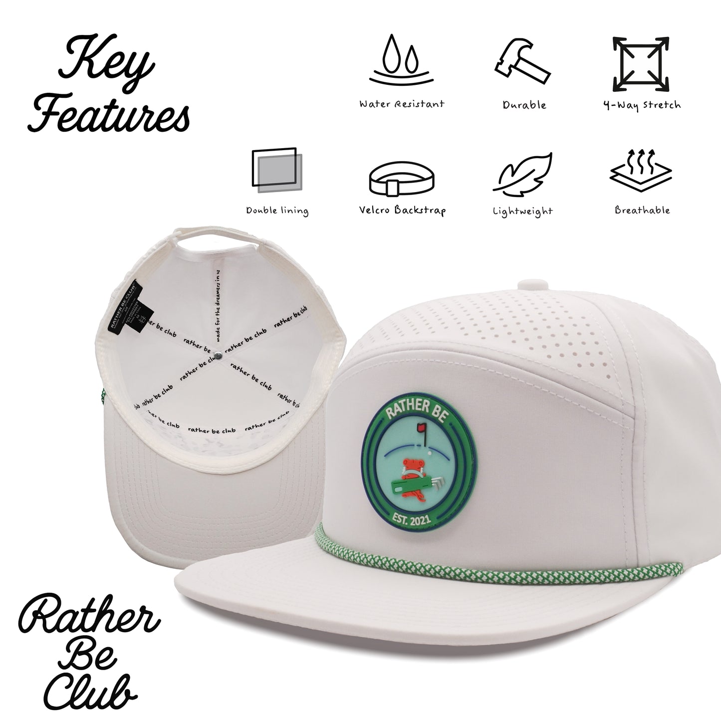 Rather Be Golfing 6-Panel Hat - White