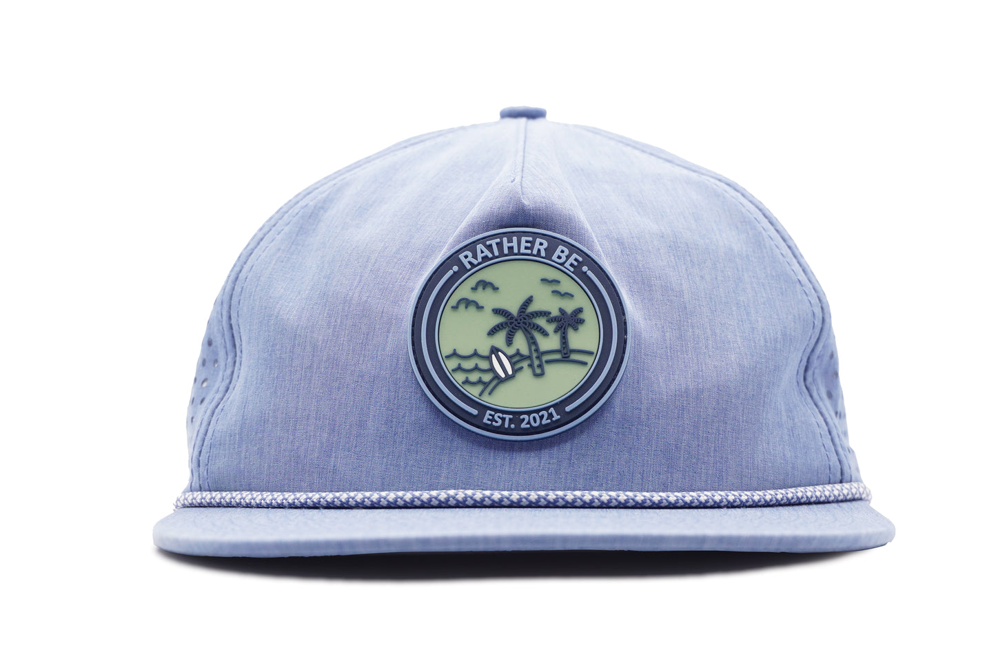 On Vacation Unstructured Rope Hat - Light Blue