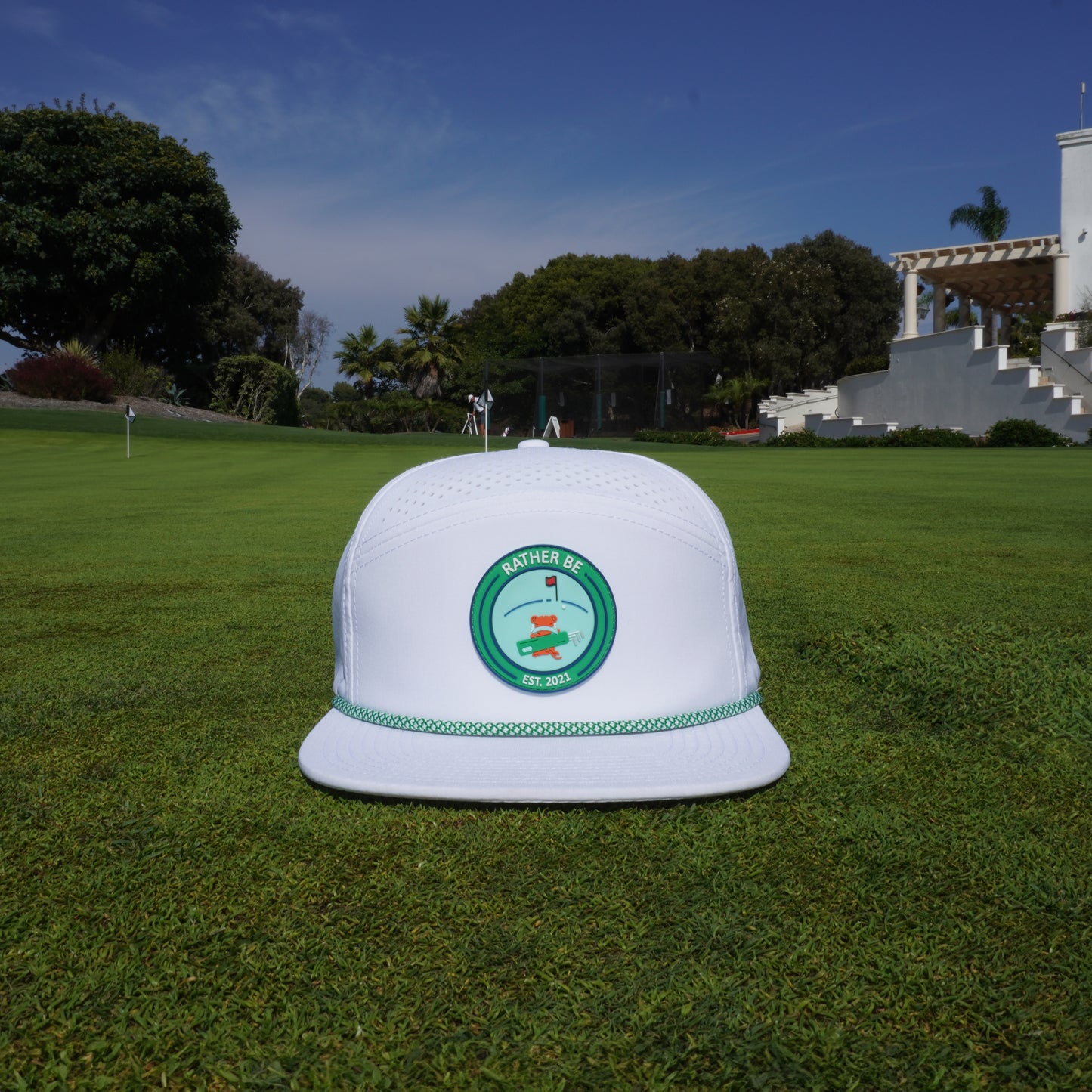 Golfing 5-Panel Hat - White