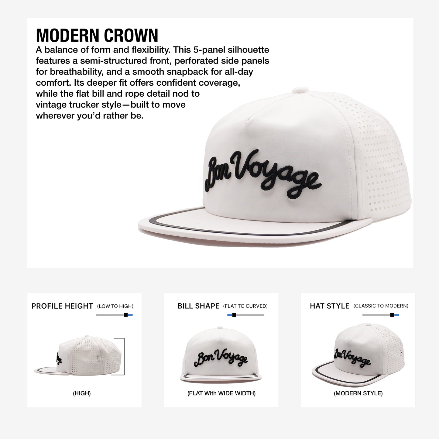 Bon Voyage Modern Crown Hat – White - Rather Be Club x Groovy.F