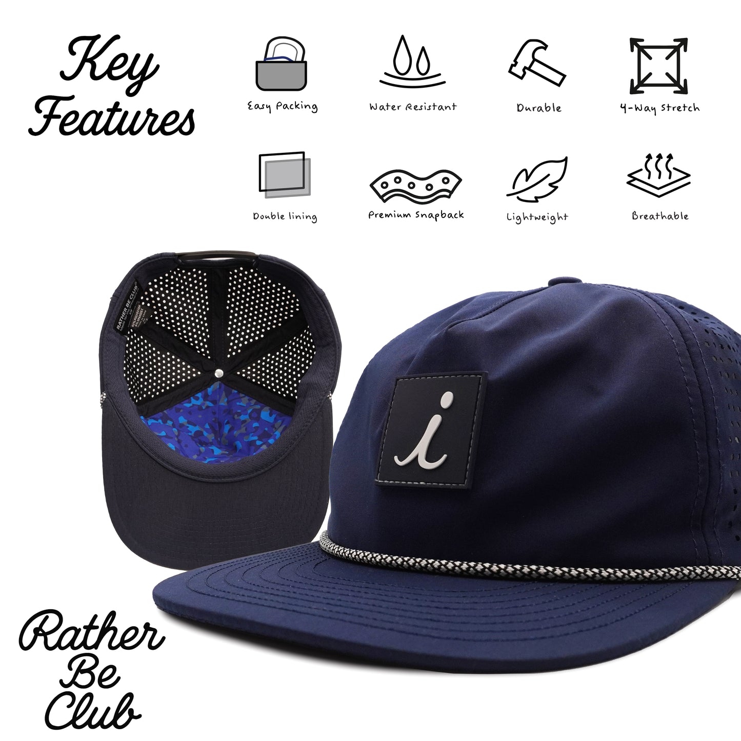 'i' Rather Be Hat Navy