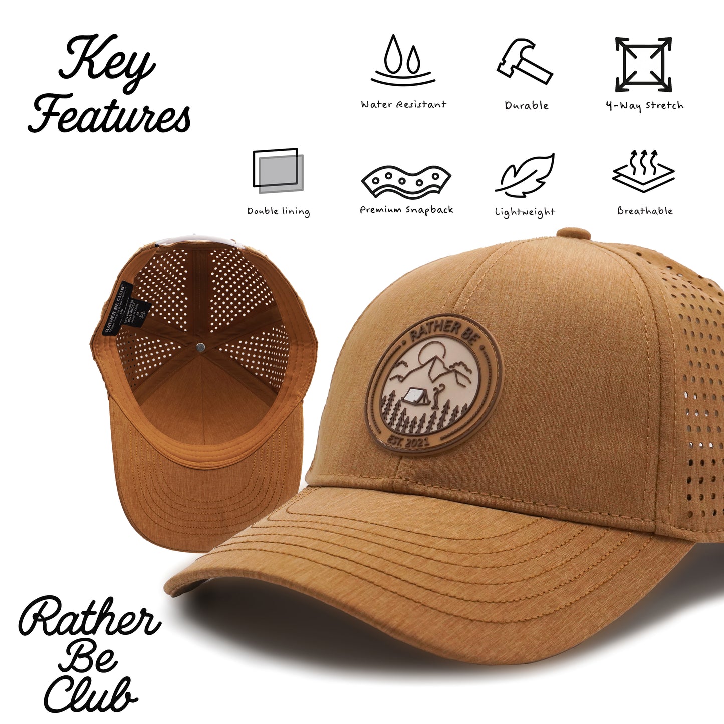 Camping Hat - Brown - A frame