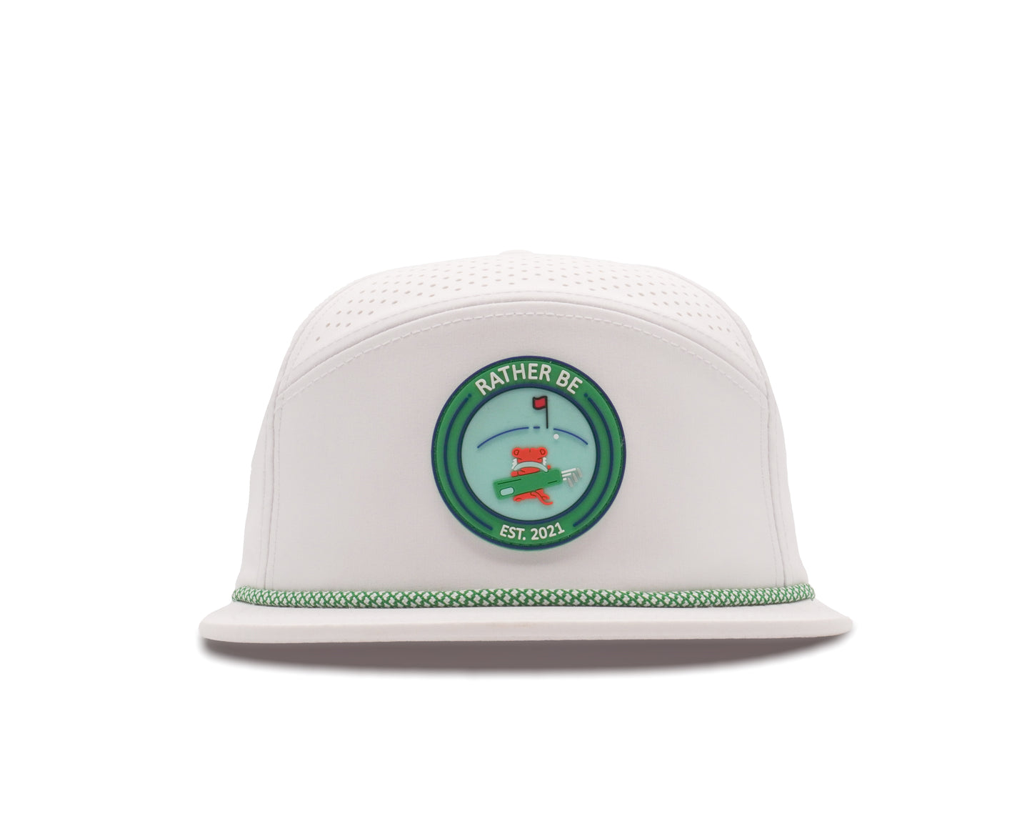 Golfing 5-Panel Hat - White