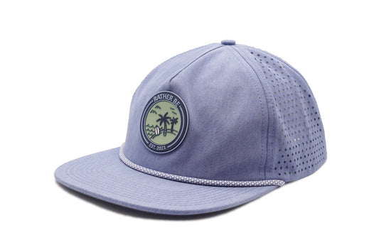 On Vacation Unstructured Rope Hat - Light Blue