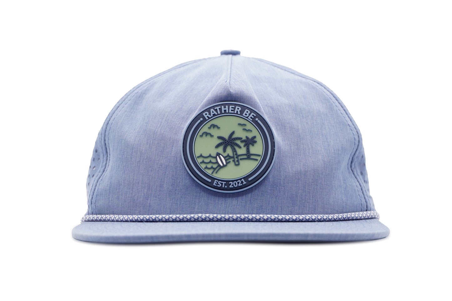 On Vacation Unstructured Rope Hat - Light Blue