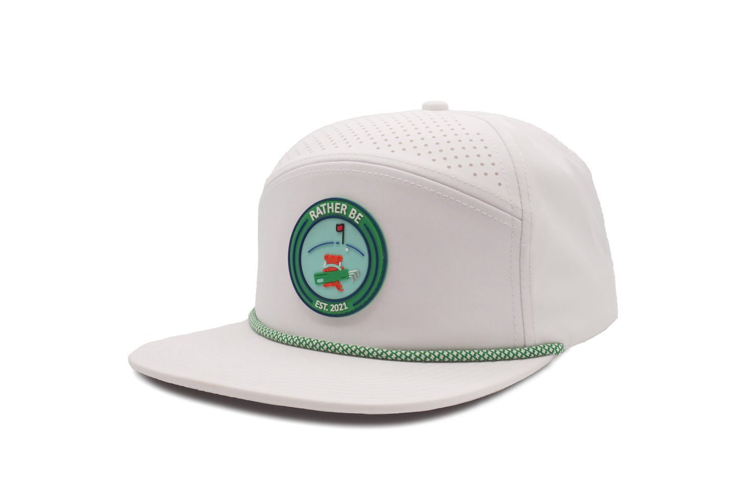 Golfing 5-Panel Hat - White